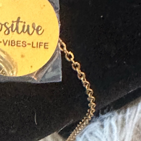 Faux Gold  Plated Positive Mind Vibes Life Adjustable Necklace - Picture 4 of 9